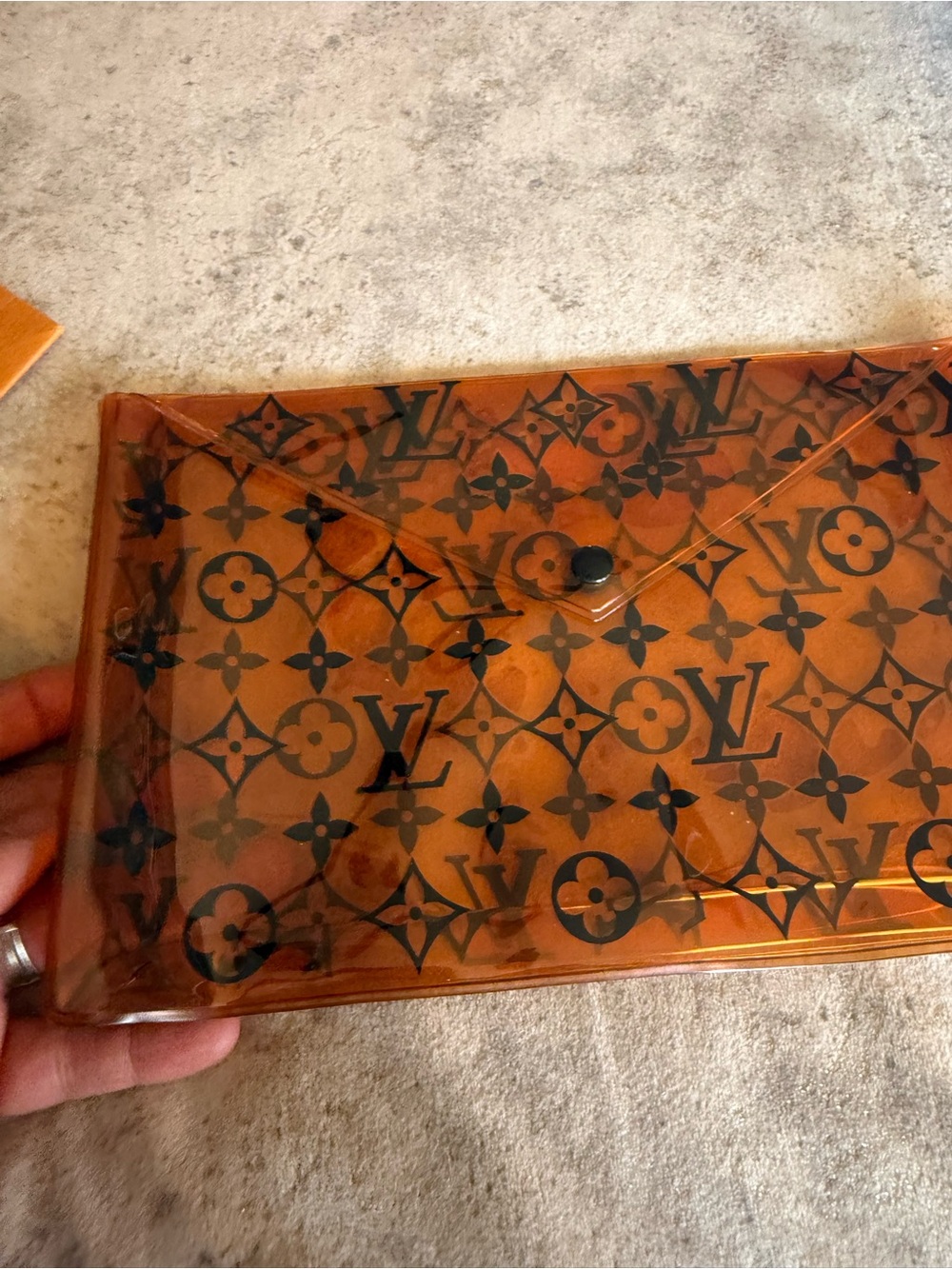 Louis Vuitton Amber Transparent Monogram PVC Envelope Clutch